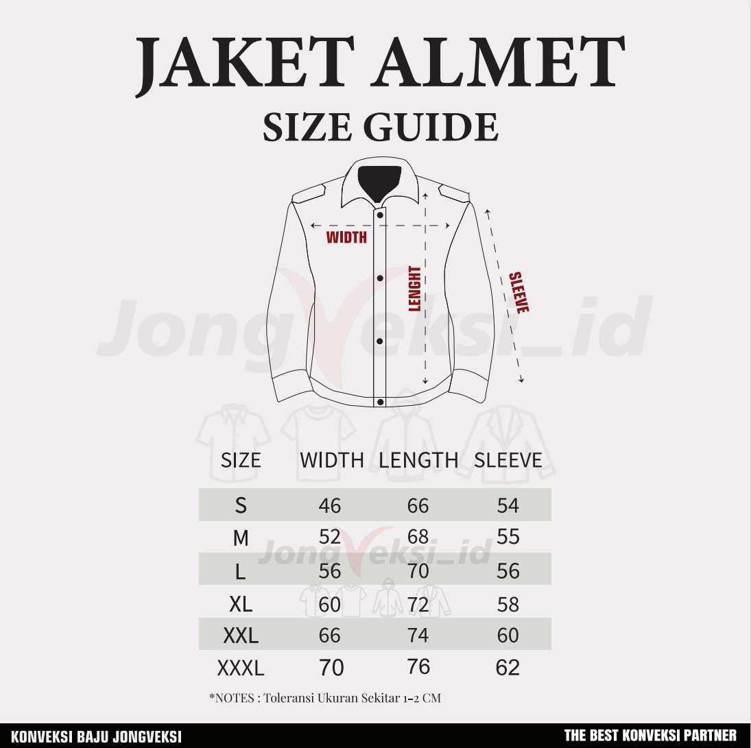 size jaket akmet